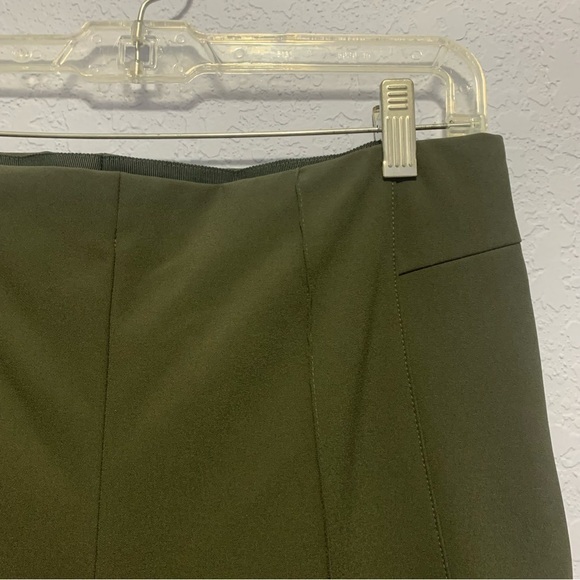 Escada Women’s Tuska High Rise Olive Green Side Zip Trousers Pants - Picture 3 of 7